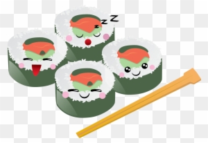 Free To Use &, Public Domain Sushi Clip Art - Kawaii Food Shower Curtain