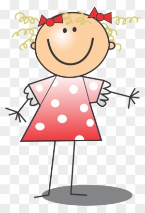Get Dressed Clip Art Kids - Cartoon Stick Figure Girl Charms