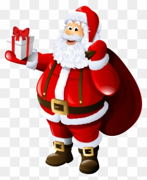 Transparent Santa Claus With Gift And Bag - Santa Claus With Gifts
