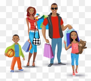 Shopping One Cannot Ignore 95,000,000 Month To Month - Family Shopping Illustration Png