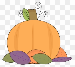 Pumpkin And Autumn Leaves Clip Art - Fall Leaf And Pumpkin Clipart