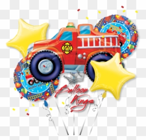 Fire Engine Bouquet - Birthday Party Fire Truck Balloon (each)