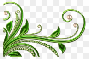Leaves And Pearls Png By Melissa - Swirls Green Blue Png