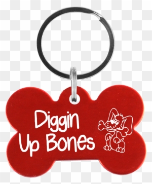Red Bone Shaped Anodized Aluminum Key Chain With Laser - Rotes Girly T-shirt Frauen Hund Hunde Fun Spaß Ek006