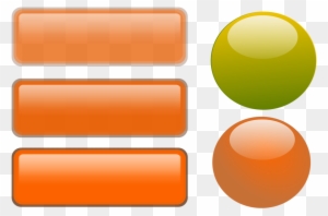 Illustration Of A Blank Glossy Buttons - Transparent Orange Button