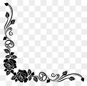 Black Rose Best Borders Flower Bouquet Clip Art - Roses Border Black And White