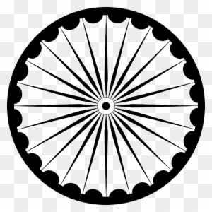 Black, Fan, Symbol, Design, Sun, Flower, Circle - Ashok Chakra Black & White