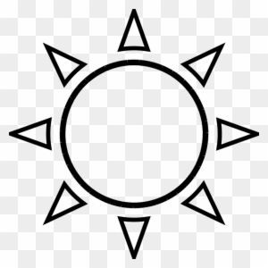 Clear Sky Sun Sunny Weather Summer Heat - Sun Clipart Black And White