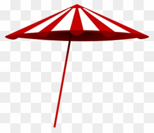 Beach Umbrella Sun Hot Protection Protective Red - Beach Umbrella Clip Art