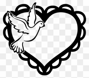 White Dove Clipart Heart - Heart And Dove Clip Art