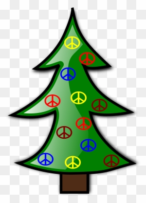 » Clip Art » Tree Christmas Xmas Peace Symbol Sign - Peace On Christmas Green