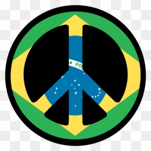 Brazilian Flag Vector - Peace Symbol