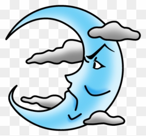 Angry Moon Tattoo With Clouds - Angry Moon Tattoo With Clouds