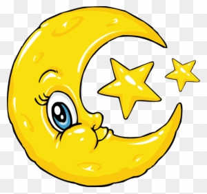 Yellow Stars And Moon - Clipart Of Moon And Stars