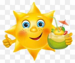 Soleil Content Avec Cocktail Sun Emoji Free Transparent Png Clipart Images Download