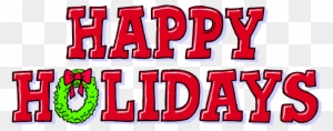 December Holiday Border Clip Art - Happy Holidays Graphic