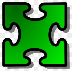 Jigsaw Puzzle Piece Shape Green Join Connect - Puzzle Pieces Clip Art