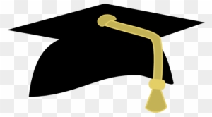 Graduation Cap Clip Art Free - Black And Gold Graduation Cap