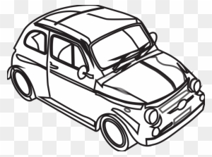 Car Clip Art Black And White - Black And White Drawing Of Car