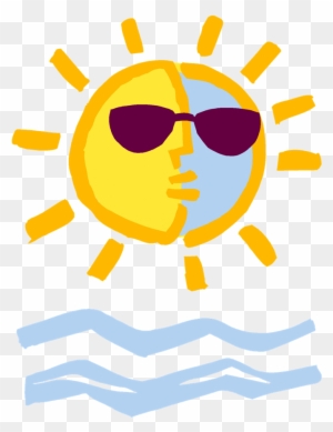 Summer Sun Clip Art - Sun And Beach Clipart