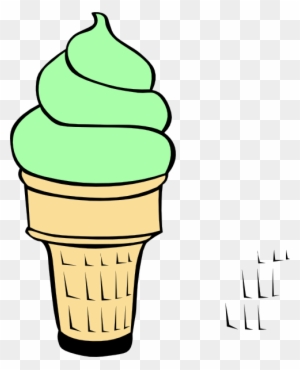Pistachio Ice Cream Cone At Vector Image - Green Ice Cream Cone Clipart