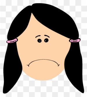 Triste Sad Clip Art At Clker Com Vector Clip Art Online - Happy Face Girl Cartoon