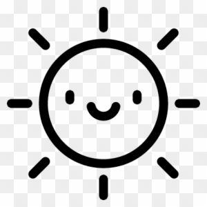Happy Sun Vector - Happy Sun Black And White