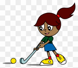Girl Playing Hockey Cartoon