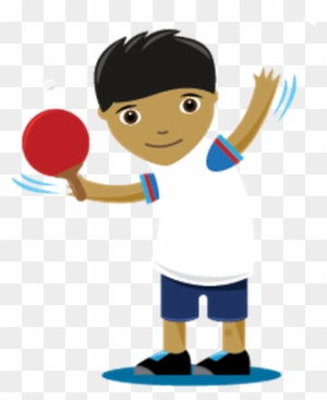 Children Playing Sports - Table Tennis Player Cartoon