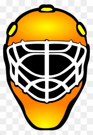 Orange Hockey Goalie Mask Clip Art - Gold Goalie Mask Clip Art