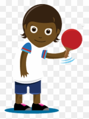 Children Playing Sports - Table Tennis Girl Cartoon