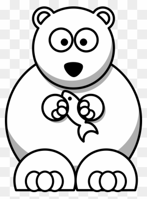 Lemmling Cartoon Bear Black White Line - Cartoon Polar Bear Drawing