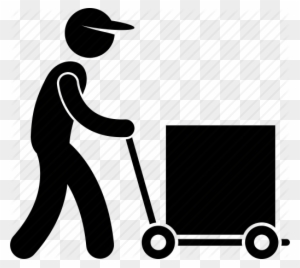 Delivery, Man, Occupation, Operator, Staff, Warehouse, - Pushing Cart Icon