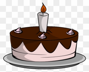 Clipart Chocolate Cake With Candles - Birthday Cake With 1 Candle