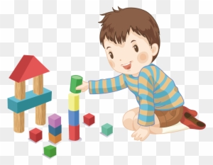 Toy Block Designer Cartoon Child - Cartoon Baby Playing With Blocks - Free  Transparent PNG Clipart Images Download