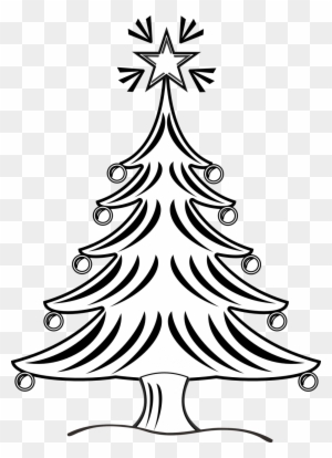 Pretty Black And White Christmas Tree Clipart Clipartfox - Christmas Tree Drawing Black And White