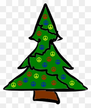 Rough Xmas Tree Christmas Peace Symbol Sign Coloring - Ugly Christmas Tree Cartoon