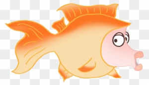 Funny Orange Cartoon Fish Drawing - Cartoon