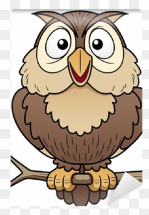 Illustration Of Cartoon Owl Sitting On Tree Branch - Cartoon Picture Of Owl