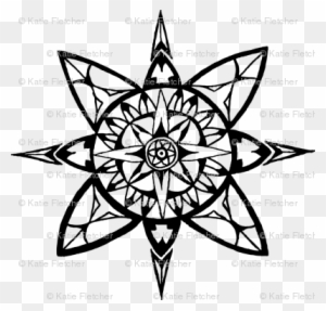 Compass Rose Back - Circle Coloring Pages For Adults