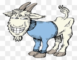 Goat Blue Farm Sweater Animal Funny Laughi - Goat In A Coat Clipart