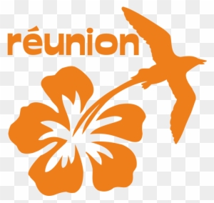 Stickers Réunion Hibiscus Paille En Queue - Office Supplies Istencils 8"x8" - Hawaiian Hibiscus