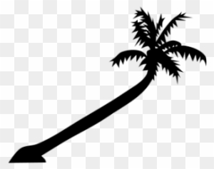 Caribbean Beach Palm Silhouette Palm Tree - Bent Palm Tree Silhouette