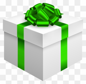 White Gift Box With Green Bow Png Clipart - White Gift Box With Green Bow Png Clipart