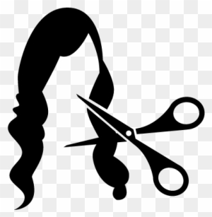 Scissors Cutting Long Hair Vector - Hair And Scissors Png