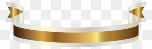 Gold And White Banner Png Clipart Picture - White & Gold Ribbon Png