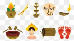 Navratri Vector Icons - Navaratri Elements Png