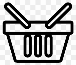 Pixel - Shopping Basket Black And White Clipart