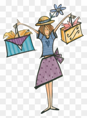 Shopping Girl Image - Png Cartoon Shopping Girls