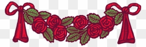 Vintage Red Roses With Ribbons Banner - Banners Vintage Png